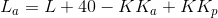 L_{a}= L + 40 - KK_{a} + KK_{p}